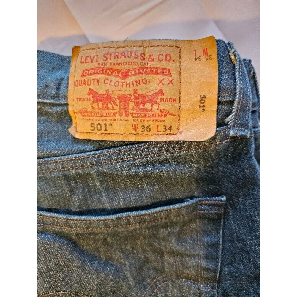 Vtg Levi's 501XX Button Fly Straight Jeans Men's 34 x‎ 33 (tag 36x34)